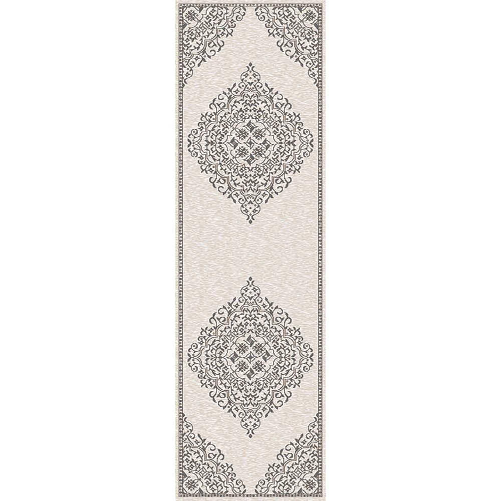 Dynamic Rugs 3302-109 Hera 2.3 Ft. X 7.7 Ft. Finished Runner Rug in Ivory/Grey 